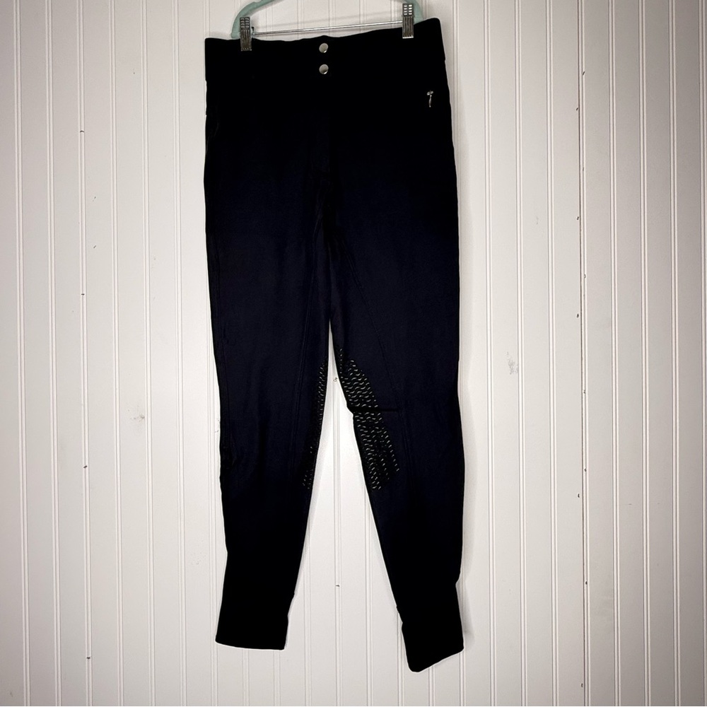 Dover Saddlery Equestrian Piped Knee Patch Breeches with Zip Pocket Size 28